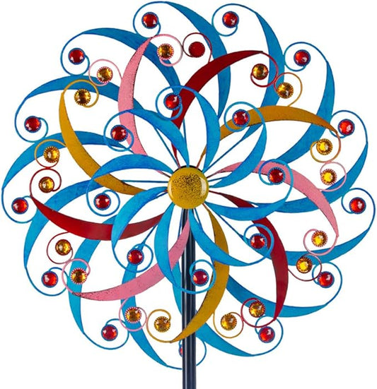 DREAMYSOUL Wind Spinners Outdoor Metal Large, 6.6 FT Extra Large Wind Spinner, Multicolor Windmills, Kinetic Wind Sculptures and Spinners for Yard Garden Outside Patio Lawn Decor