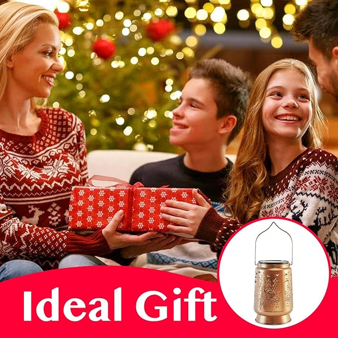 Solar Lanterns Outdoor Metal Garden Decor Gifts for Women Mom Waterproof Hanging Solar Lights Decorative Large Outdoor Lantern with Upgraded 2000mAH Battery,Decorations for Garden Patio Lawn Yard