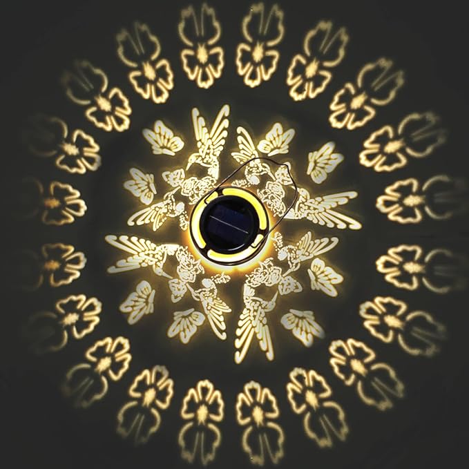 Solar Lanterns Outdoor Waterproof Hummingbird Garden Decor, Hanging Metal Lights for Yard, Patio, Fence, Porch, Pathway Decoration, Ideal Gift for Women, Mom, Grandma