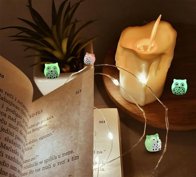 Luminous Mini Resin Animals 40 Pcs Tiny Resin Owls Glow in The Dark for Garden Miniatures Fairy Garden Accessories Plant Decorations and Car Accessories