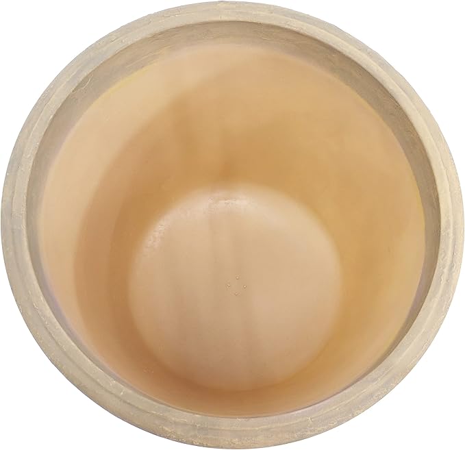 Sunnydaze 24-Inch Anjelica Large Plastic Pot for Plants - Outdoor Polyresin Round Planter with Drillable Drainage Holes - Beige