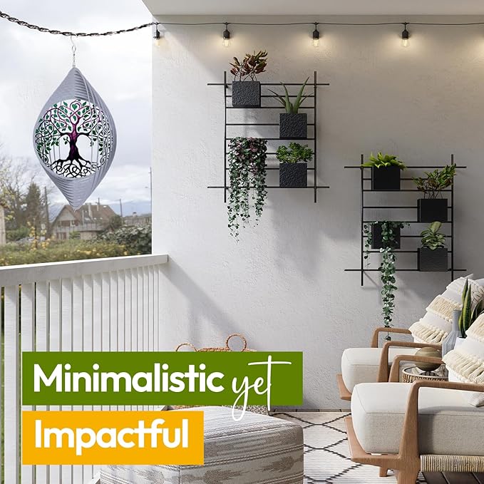 Tree of Life Wind Spinners for Yard and Garden, Metal Ornaments for Garden Décor, Outdoor Wind Spinner, Tree of Life Gifts, Outdoor Garden Decoration, 12 inch Tree of Life Wall Décor by ISEO