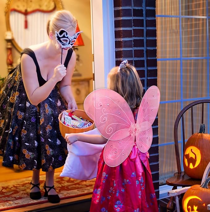 LOLASATURDAYS- Fairy Wings, Butterfly Wings, Fairy Wings Kids, Fairy Costume, Alas, Wings Costume, Tinkerbell Wings, Fairy Wings for Girls, Set of 6 (22" x 15")