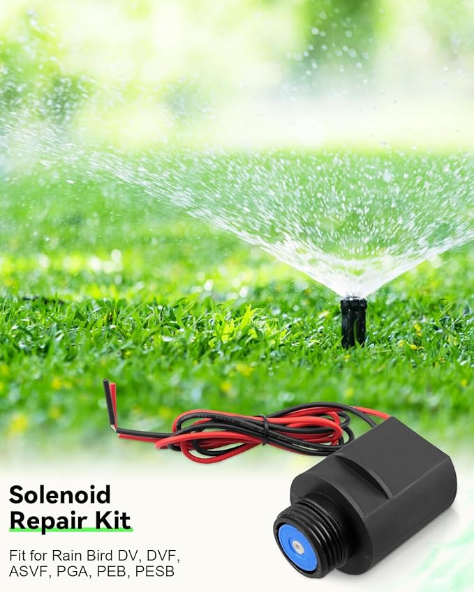 Potted Latching DC Solenoid Assembly, Irrigation Sprinkler System DC Solenoid, Sprinkler Controller Solenoid Fit for Rain Bird DV DVF ASVF PGA PEB PESB GB EFB-CP BPE BPES Series valves, K80920