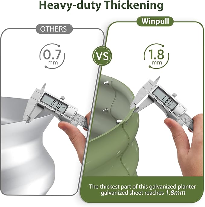 Raised Garden Bed Kit, 8x2x1 ft Galvanized Planter Box Outdoor, Oval Large Metal Raised Beds for Gardening Vegetables Flower Herb (Avocado Green)