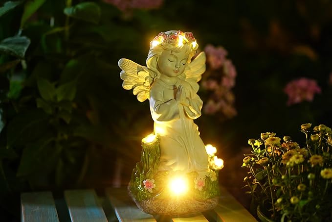 Angel Garden Decor Statue Solar Angel Decorations for Yard Outdoor Decorations for Patio Gift for Mom