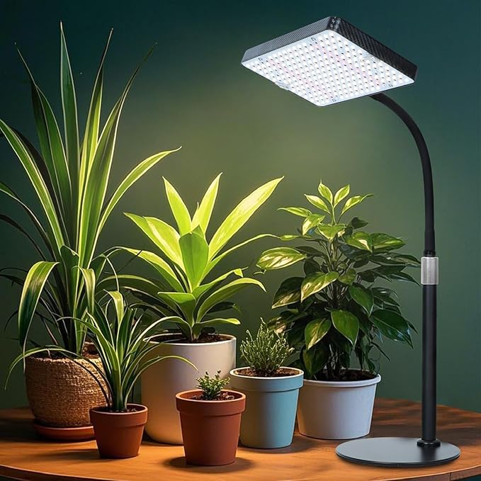 FECiDA Grow Lights for Indoor Plants Full Spectrum, Desk Grow Light, 4/8/12 Hr Timer Table Top Houseplants Grow Lamp, 208PCS LEDs, 2000 Lumen, Bright Enough, 16"-24" Height Adjustable