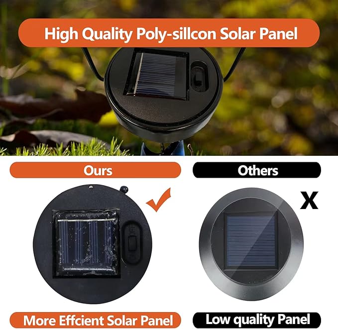 Outdoor Lights for Patio Garden Decor - Metal Solar Fish Hanging Decoration - Solar Lamp Decorative Yard Art - Pretty Nice Lantern for Man Woman Holiday Gift Ideas | Waterproof Warm LED Lighting