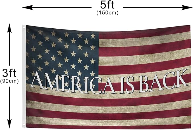 Amarica is Back Flag 3x5 Ft Double Sided Faith Over Fear Banner, Christian American Flags for Outside Christian Banners with Brass Grommets Outdoor House Decorations Flag