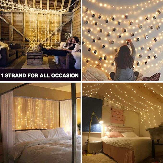 Decute 800 LED 272FT Christmas String Lights - 8 Modes with Timer Function, Waterproof Fairy Lights for Christmas Tree, Party, Wedding, Yard, Garden, Indoor/Outdoor Decorations, Warm White