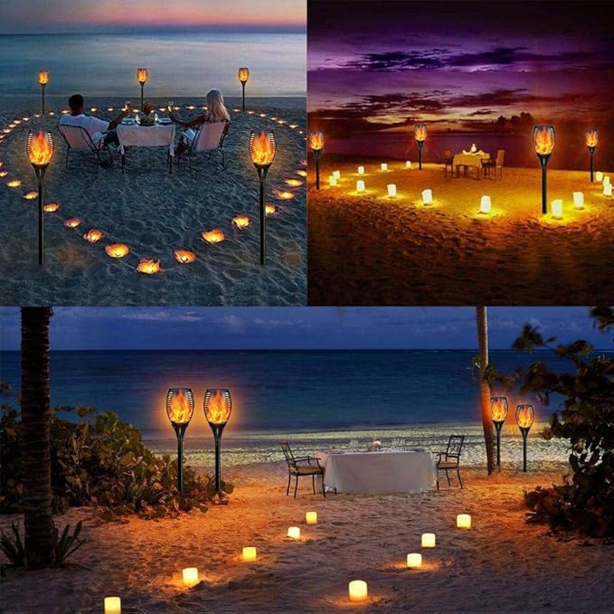 YoungPower Solar Outdoor Torch Lights Flicking Flame,Outdoor 43" Large Landscape Lighting Outdoor Path Lights Waterproof Flame for Garden Yard Patio, 4 Pack