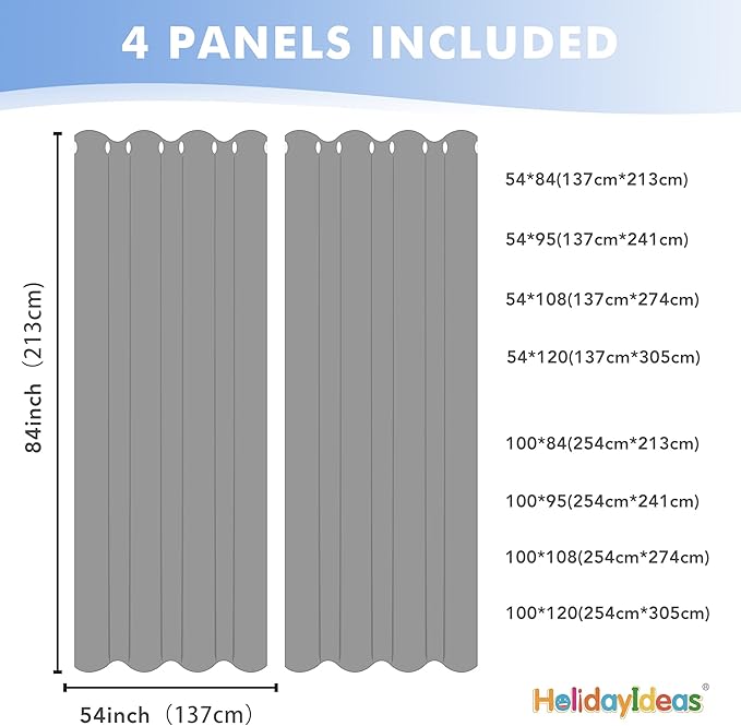 HolidayIdeas White Outdoor Sheer Curtains for Patio Waterproof, 4 Panels - 100 x 95 Inch - Extra Wide Voile Outside Curtains Light Filtering Grommet Drapes for Front Porch, Gazebo, Pergola, Backyard