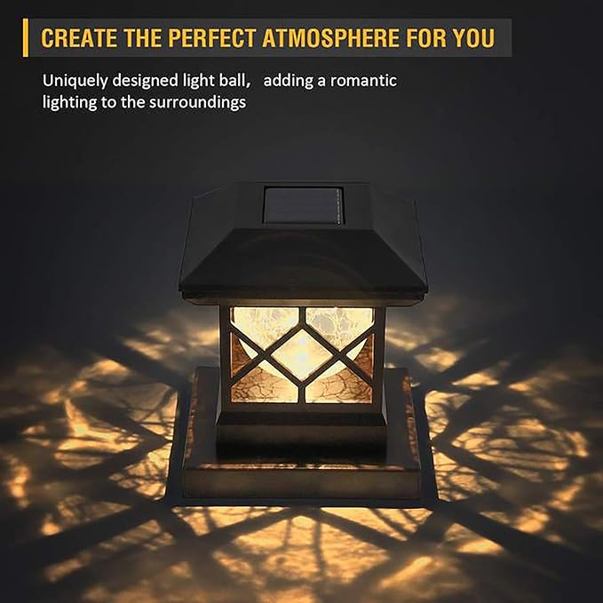 TWINSLUXES Solar Cap Lights Outdoor - Waterproof LED Fence Solar Lights for 3.5x3.5/4x4/5x5 Wood Posts in Patio, Deck or Garden Decoration 2 Pack