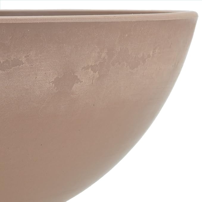 PSW Pot M25TP Collection Shallow Garden Bowl Low Planter for Succulents, Bonsai, Fairy Gardens, Herbs, 10-inch, Taupe
