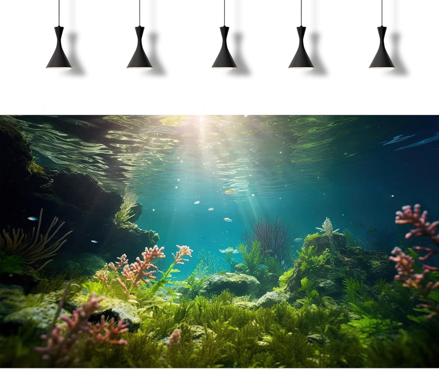 Ocean Floor Fish Tank Background Under The Sea Aquarium Background Underwater Aquatic Plants Sunray Terrarium Backgrounds Deep Sea Rock Tropical Aquarium Fish Tank Backgrounds Decors 60x24in