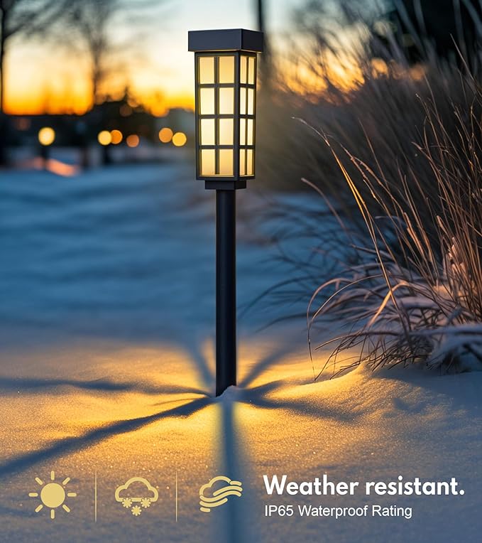 8 Pack Solar Pathway Lights, LED Solar Lights Outdoor, IP65 Waterproof Outdoor Solar Lights for Yard, Auto On/Off Solar Walkway Lights Outdoor, Landscape Lighting for Patio, Driveway Decor, Frosted