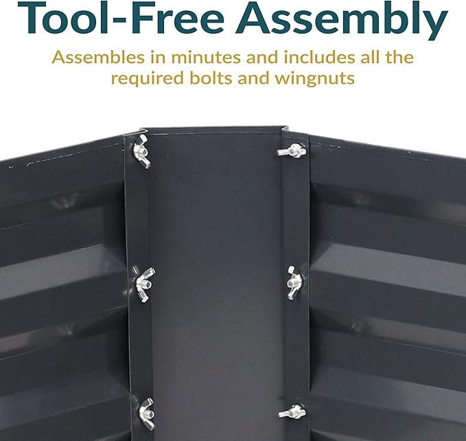 Sunnydaze 11.75" H Raised Metal Garden Bed - Galvanized Raised Garden Bed Outdoor for Vegetables and Flowers - Dark Gray - 4' x 3' Rectangle