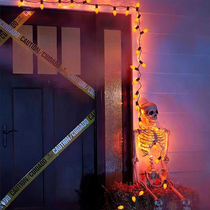 C9 LED Halloween Orange String Lights 25Ft 25 Orange Halloween Christmas Decorations Lights Waterproof UL Listed for Indoor Outdoor Christmas Halloween Patio Wedding Holiday Home Thankgiving Decor