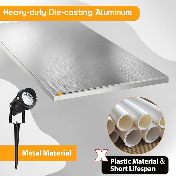 Outdoor Landscape Lighting, 24W 4 Pack Outdoor Spot Lights with Transformer for Yard, Plant, Lawn, Tree, Flags, House, Garden, Fence, 120V Low Voltage Landscape Lights, IP65 Waterproof