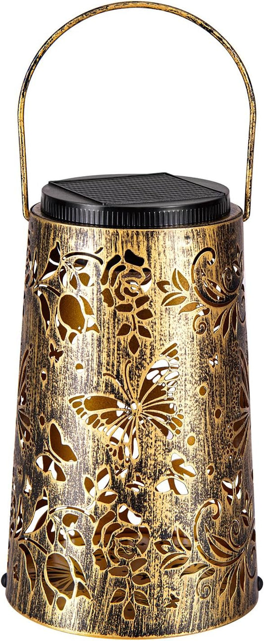 Solar Lanterns Outdoor Butterfly Garden Metal Hanging Light for Yard Patio Backyard Porch Pathway Decor Women Grandma Gifts