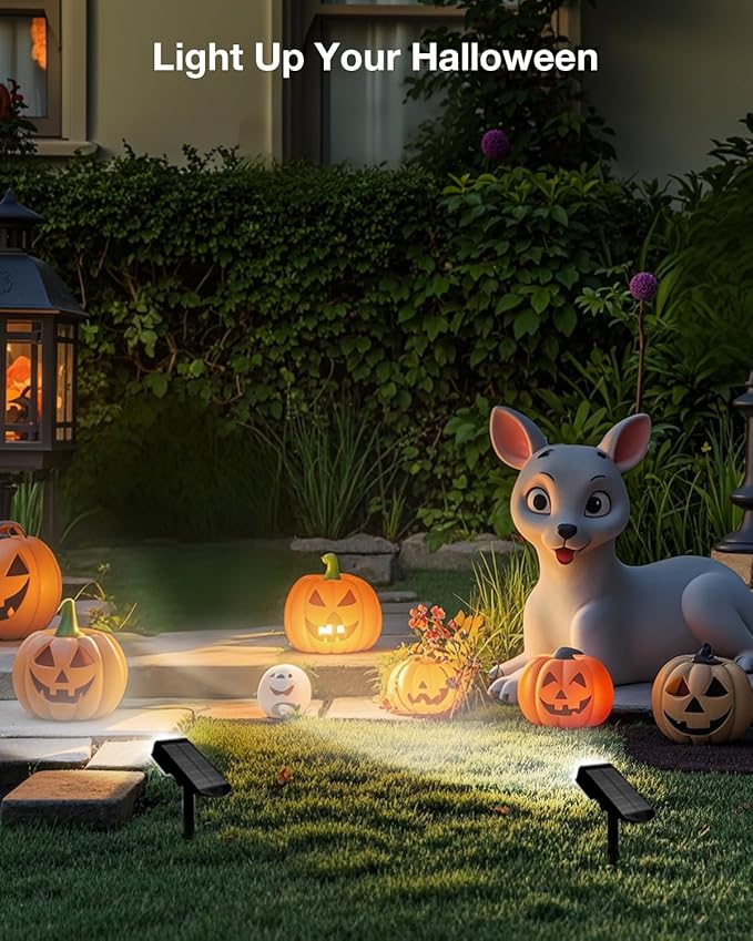 Solar Power Spotlight Outdoor Waterproof Landscape LED Accent Lighting for Yard, Tree, Plants, Walls, Path, Garden, Statues, Adjustable Brightness,Dusk to Dawn Long Lasting 6 Pack Cool White