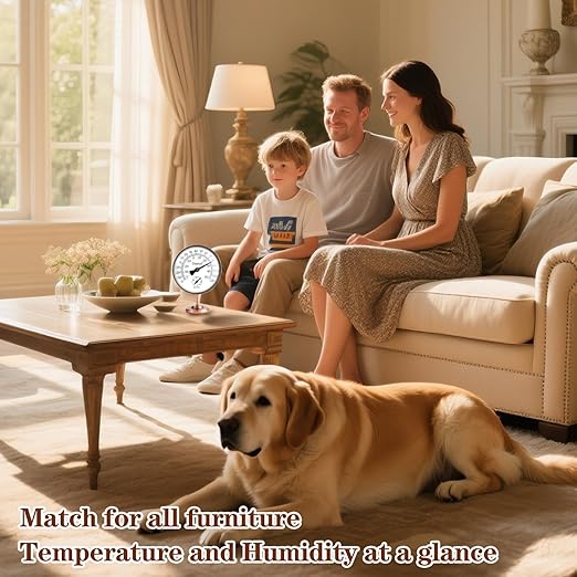 4-inch Outdoor Thermometer Hygrometer, Indoor Humidity Meter, Temperature Monitor Gauge for Home, Room, Office, Patio, House, Greenhouse, Antique Copper,Tabletop Decor.