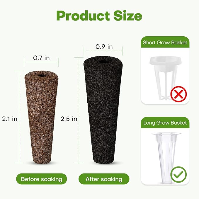 Ahopegarden 50pcs Hydroponic Pods Kit: Compatible with AeroGarden Herb Kits with 50 Grow Sponges; 50 Pods Lable, Highly Breathable - Indoor Garden Kit Supplies for Most Brands