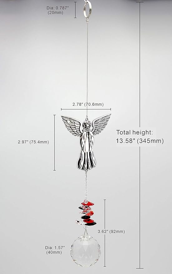 Crystal Garden Suncatcher Hanging Crystals Ornament for Window Rainbow Maker Prisms Home Decor Gift Boxed Sun Catcher Gift Idea for Mom Friends Grandma,Angel