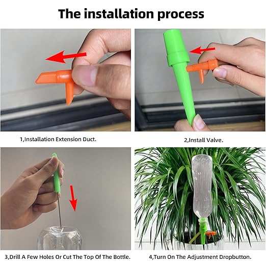 Self Watering Planter Insert Devices, Garden Automatic Watering System, Plant Watering Spikes for Outdoor Plants, Potted Plant Watering System for Vacation（16 PCS)