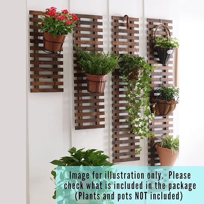 ShopLaLa Wall Planter - Wooden Hanging Planter for Indoor Plants, Plant Stand, Air Plant Succulent Holder, Vertical Garden. Large Wall Decor for Living Room, Room Decor for Teens, 90cm (35.4")
