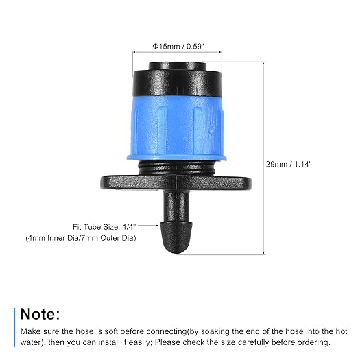 MECCANIXITY Drip Emitters Fan Shape Adjustable 360 Degree Blue for 1/4" Irrigation Tube Hose 10pcs