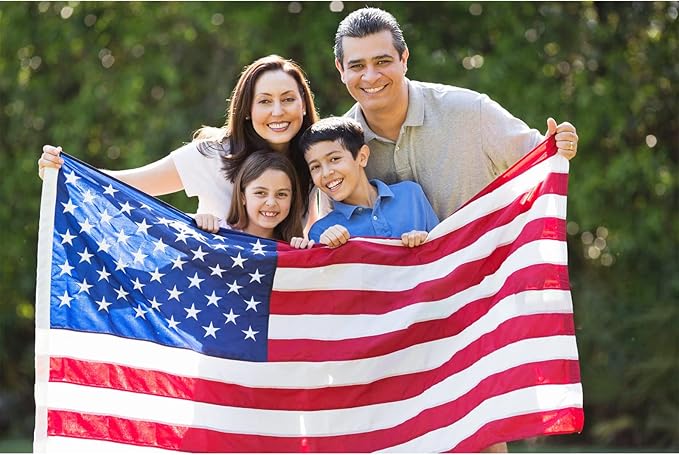 Homissor American Flag 2.5x4 US Flags USA Outdoor Heavy Duty United State Flag Embroidered Stars Made for All Weather High Wind Sewn Stripes With Brass Grommets for Outside