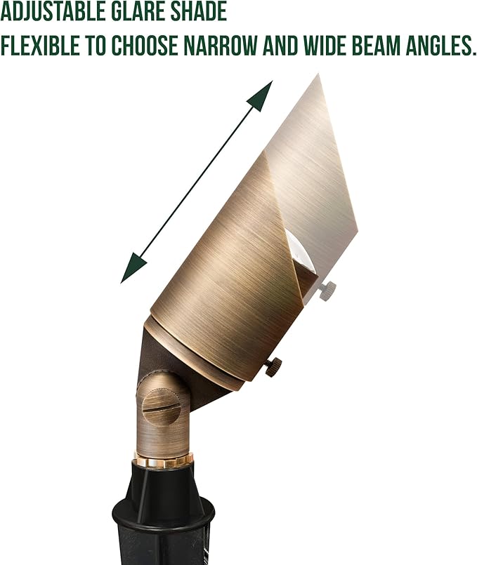 GKOLED Solid Brass Spotlight Low Voltage Landscape Lighting, LED Outdoor Lights for Garden Patio Yard, Directional Up and Down Light with 5W MR16 Bulb, 12V 2700K Warm White, 2 Pack