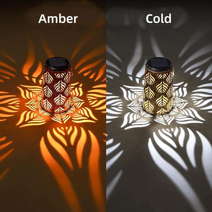 Solar Lantern Outdoor Garden Decor 2 Pack Hanging Solar Lantern Lights, Farmhouse Decor Outdoor Lantern, Waterproof Lantern for Patio, Yard, Table, Pathway Halloween Christmas Day Decor