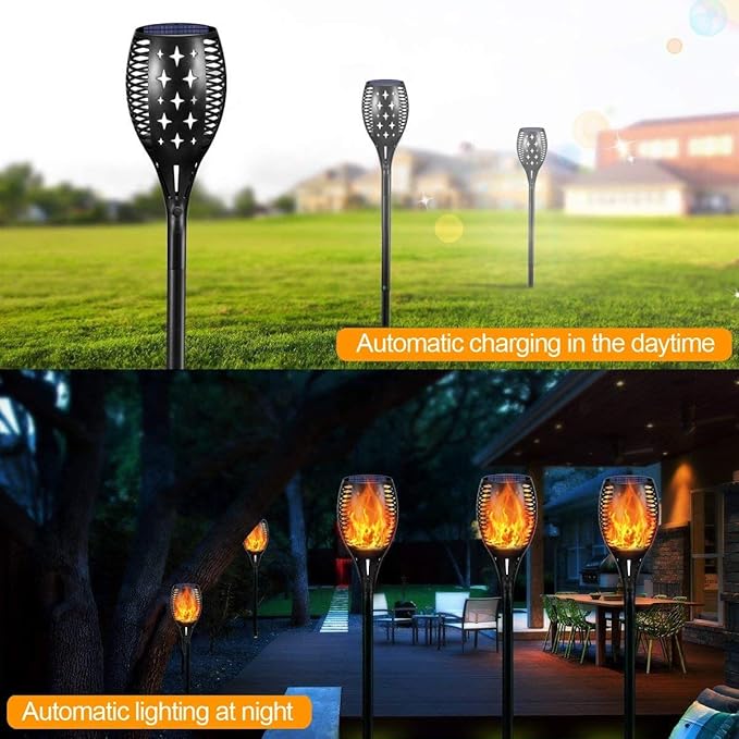 YoungPower Solar Outdoor Torch Lights Flicking Flame,Outdoor 43" Large Landscape Lighting Outdoor Path Lights Waterproof Flame for Garden Yard Patio, 4 Pack