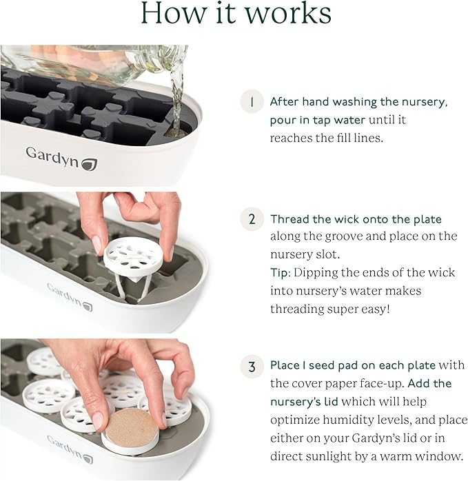 GARDYN Indoor Garden Nursery, Indoor Germination, Hydroponic Growing System - Seed Starter Tray Works with Home Tower Gardens, Vertical Garden Planters & Microgreens Growing Kits