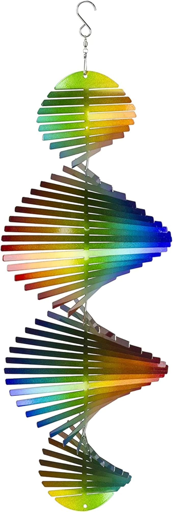VP Home Rainbow Helix Kinetic Wind Spinner for Yard and Garden Wind Spinner Outdoor Metal Large Hanging Rainbow Decor 3D Garden Art Wind Sculpture Spinners Kinetic Art Garden Spinner
