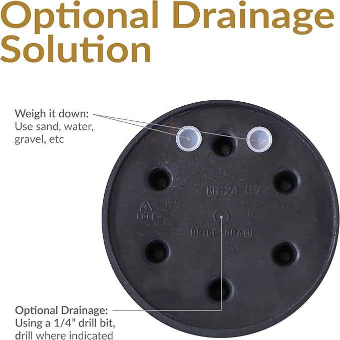 Sunnydaze 24-Inch Anjelica Large Plastic Pot for Plants - Outdoor Polyresin Round Planter with Drillable Drainage Holes - Beige - 4pk