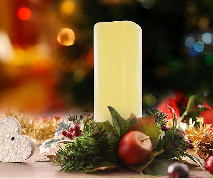 iZAN 1 PCS Outdoor Flameless LED Pillar Candle with Remote & Timer - Long Lasting Waterproof Flickering Battery Operated Electric Candle for Christmas Lantern Party Wedding Decoration 3"x8"