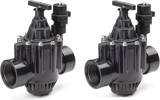 Rain Bird 100PGA 1" Inlet Inline Plastic Commercial Irrigation Valve (2 Pack)