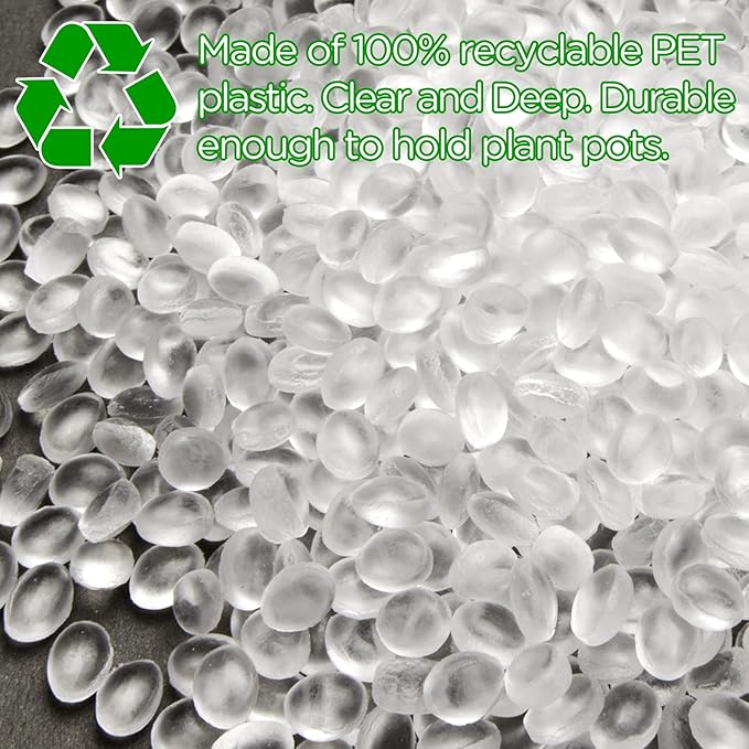 Hoolerry Plastic Plant Saucer Clear Deep Drip Tray Thickened Clear Plant Saucers Trays for Pots Deep Drip Trays for Home Garden Indoor and Outdoor Potted(15 Pcs,8, 10, 12 Inch)