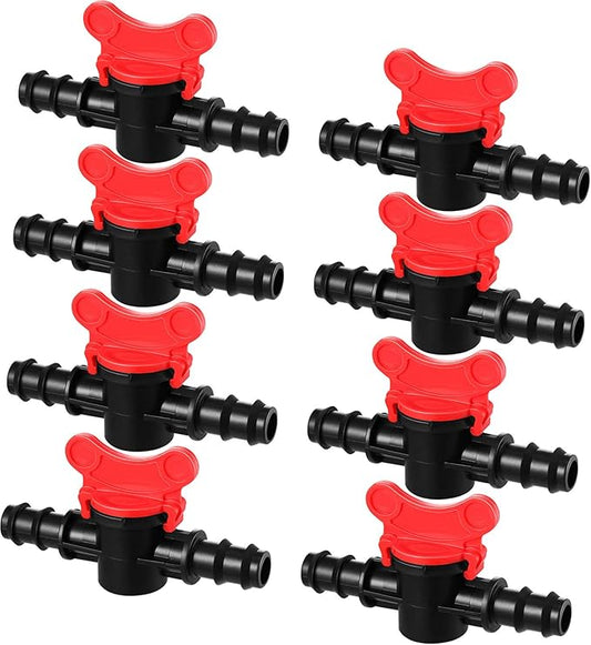 Drip Irrigation Switch Valve Gate Valves for 1/2 Inch Double Male Barbed Valve (8)