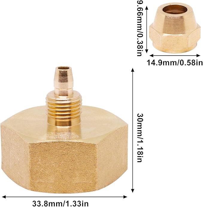 Drip Irrigation Hose Connector, Garden Hose Adapter Solid Brass 3/4 to 1/4 Hose Adapter, Garden Hose to Sink Faucet Adapter Used for Water Hoses (2pcs)