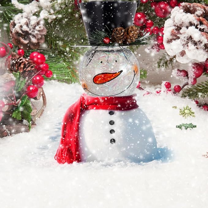 Starsoul Snowman Solar Lanterns, Christmas Outdoor Hanging Lantern Waterproof Decorative Snowman Lamps Decor for Garden, Patio, Yard, Porch, Xmas Holiday Party Decor (Pinecone)