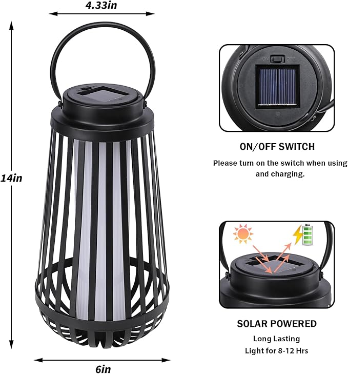 Afirst Solar Lanterns Outdoor, Hanging Solar Lights Waterproof Hollow Out Decorative LED Lanterns for Yard, Patio, Lawn, Tabletop, Pathway, Landscape, Garden Decor Gifts