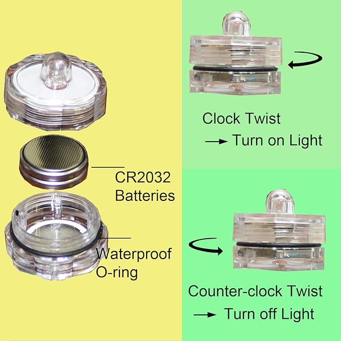 Bright LED Floral Tea Light Vase Submersible Lights for Party Wedding (Pink, 30 Pack)