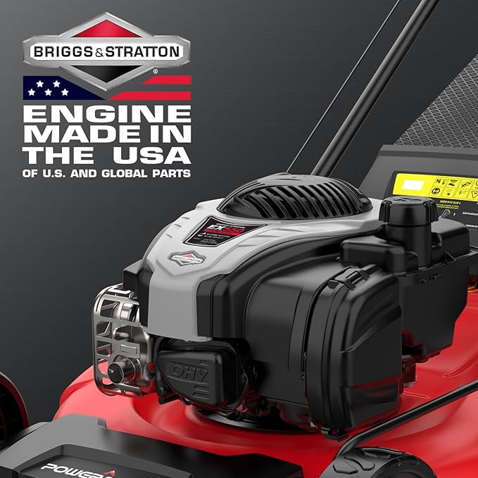 PowerSmart 21" Gas Lawn Mower with 140cc B&S E550 Engine, 3-in-1 with Bagging, High Wheels, Lightweight and Easy Assembly, Cordless Push Lawn Mowers for Garden Yard