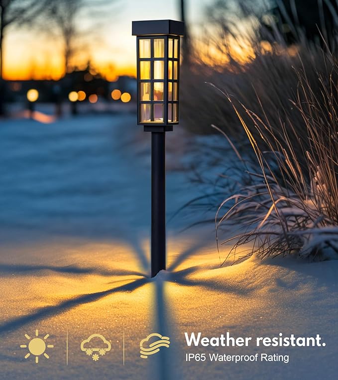 PASAMIC Solar Pathway Lights Outdoor8 Pack Solar Pathway Lights, LED Solar Lights Outdoor, IP65 Waterproof Outdoor Solar, Landscape Lighting for Patio Driveway Decor, Transparent