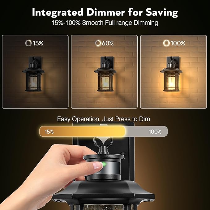 Outdoor Light Fixture With Motion Sensor, Dusk To Dawn Modern Exterior Porch Lights Wall Mount, Anti-rust 100% Aluminum Outdoor Wall Lantern, Black Farmhouse outdoor wall light For Garage Backyard