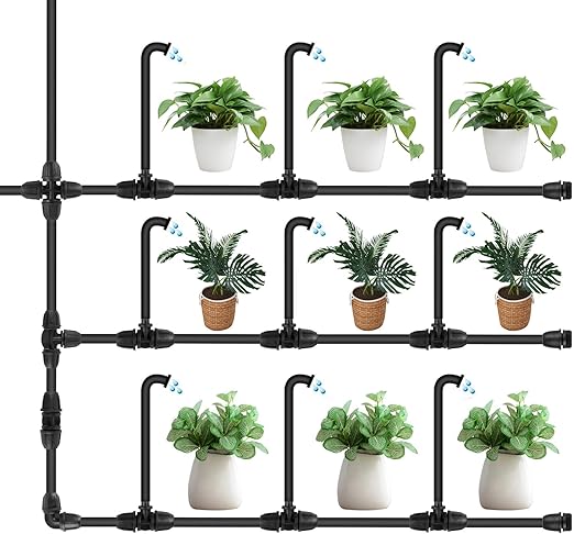 Drip Irrigation Fittings for 1/4 inch Tubing (0.16" ID x 0.28" OD), 20 Pcs Anti-Drop Locked Barbed Reducing Elbows for Drip Line Connectors